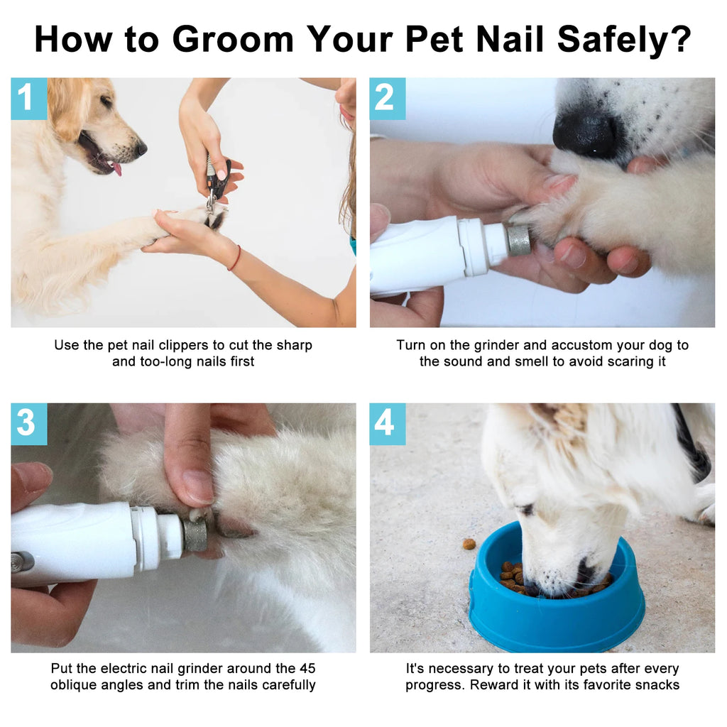 ZooFlex USB Rechargeable Dog Nail Grinder – Quiet Electric Nail Trimmer for Dogs & Cats