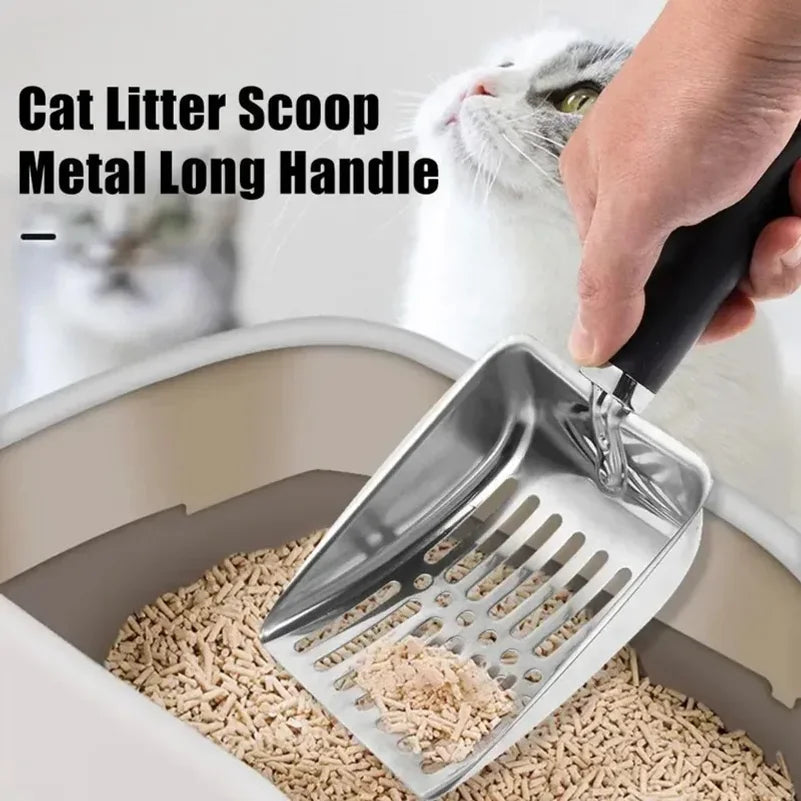 ZooFlex Metal Cat Litter Scoop – Long Handle Cleaning Shovel