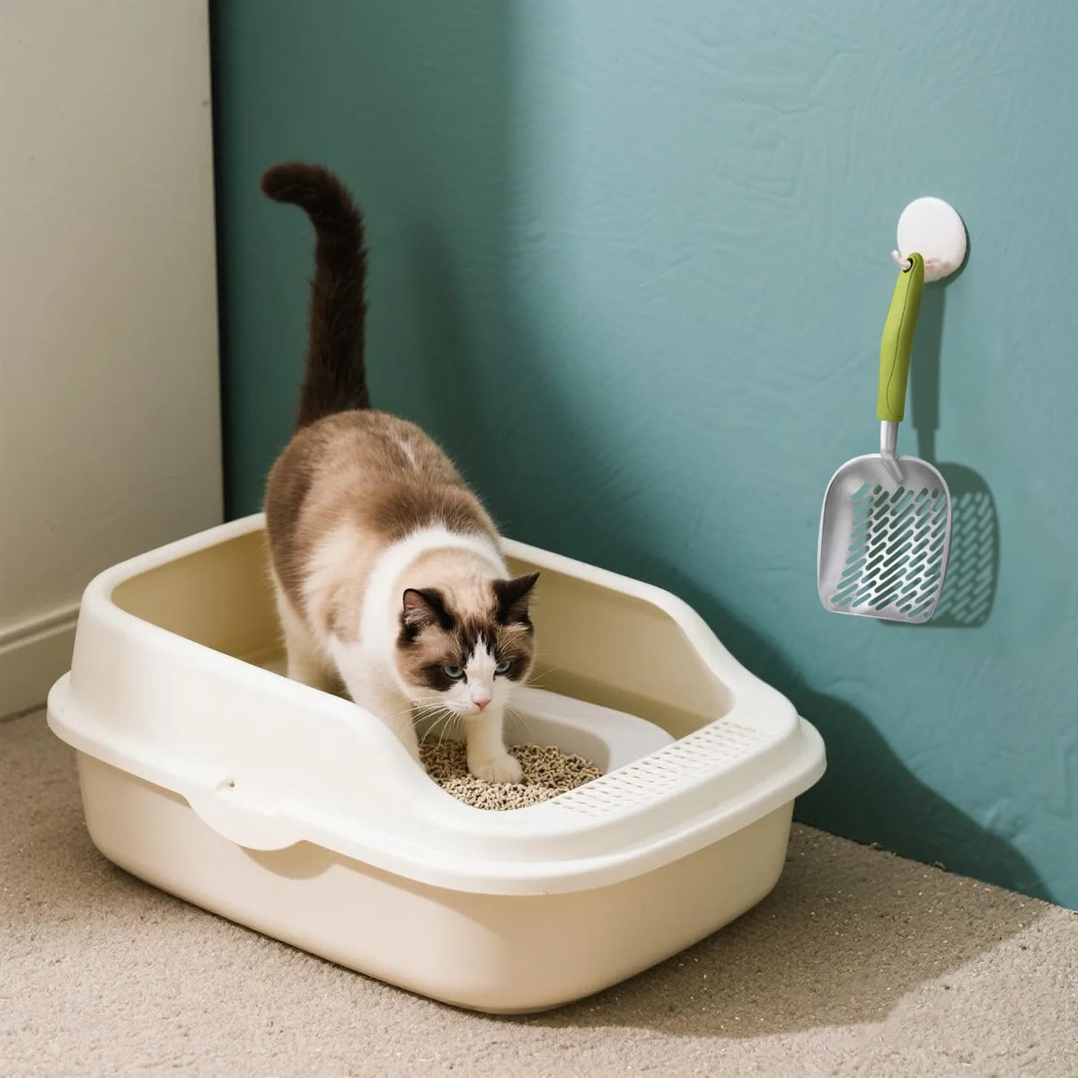 ZooFlex Long Handle Cat Litter Scoop – Stainless Steel Sifter