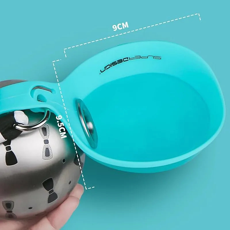 ZooFlex Portable Stainless Steel Dog Water Bottle with Bowl – Leak-Proof Travel Dispenser