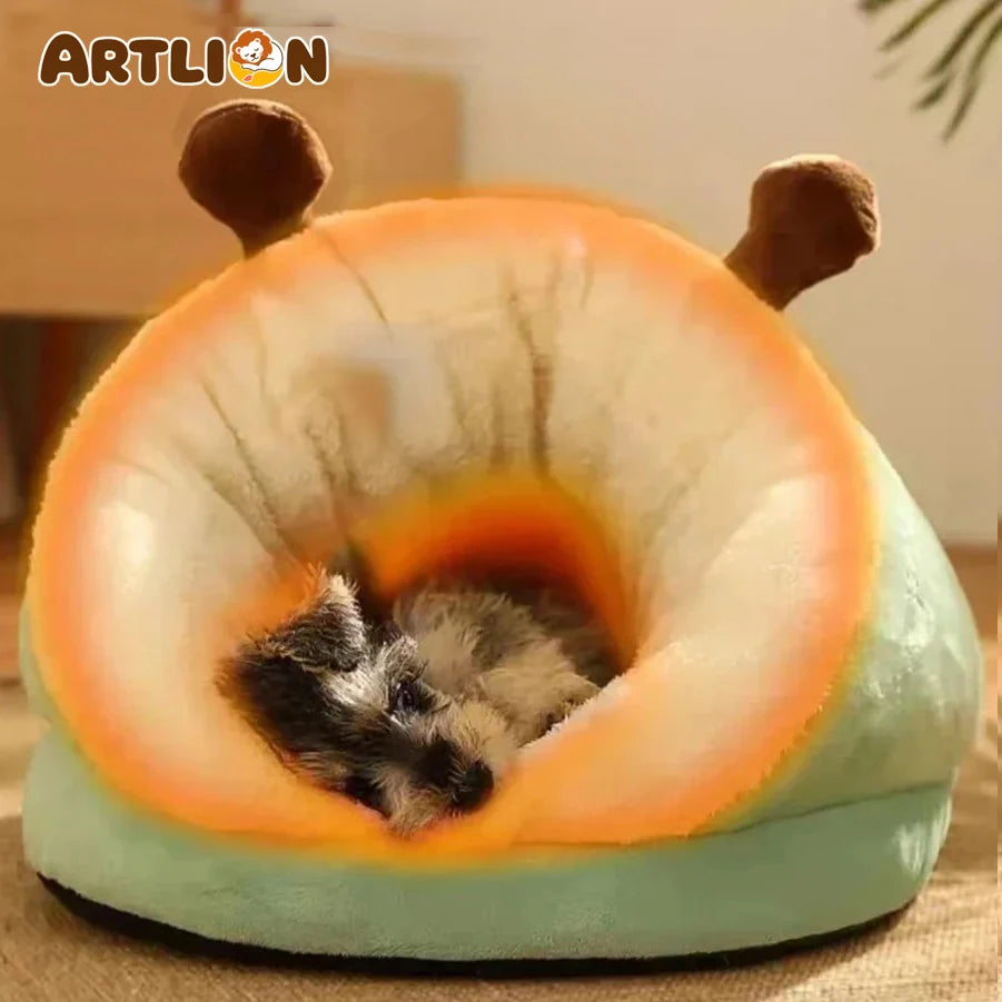 ZooFlex Soft Plush Dog Cave Bed – Warm Cozy Sleeping Nest for Dogs & Cats