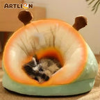 ZooFlex Soft Plush Dog Cave Bed – Warm Cozy Sleeping Nest for Dogs & Cats