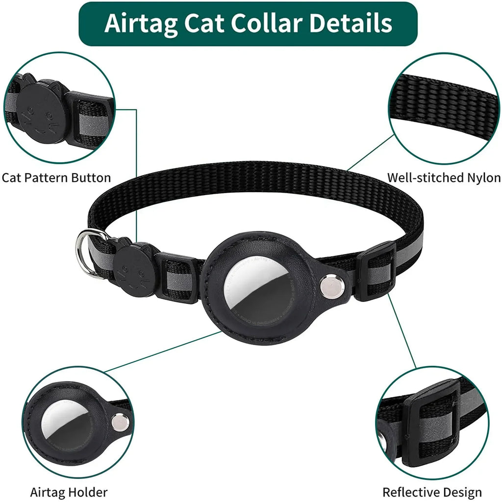 ZooFlex Reflective Cat Collar – Adjustable AirTag Holder Collar