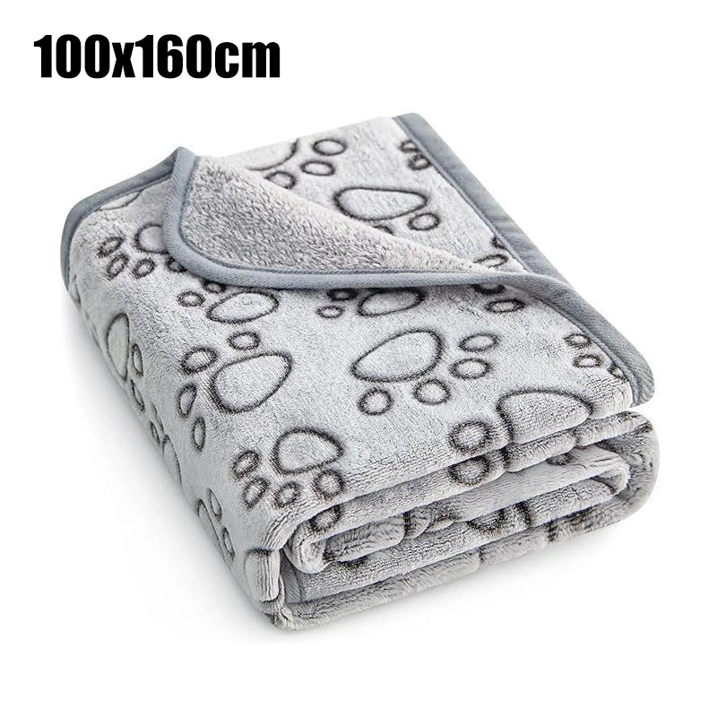 ZooFlex Soft Fluffy Pet Blanket – Warm Cartoon Print Dog & Cat Bed Mat