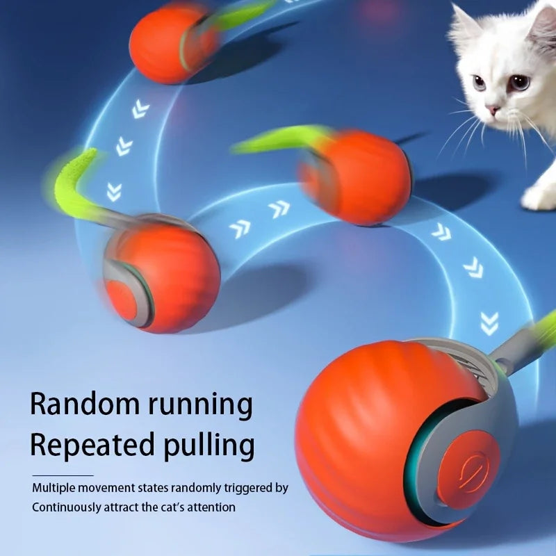 ZooFlex Smart Interactive Cat Toy Ball – Automatic Rolling USB Rechargeable Pet Toy