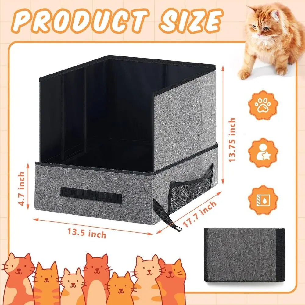 ZooFlex Portable Cat Litter Box – Foldable Travel Litter Tray
