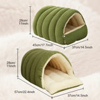 ZooFlex Winter Cat Cave Bed – Soft Thermal Plush Pet House with Washable Cover