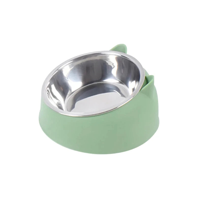 ZooFlex 15° Raised Cat & Dog Bowl – Non-Slip Stainless Steel Food & Water Feeder