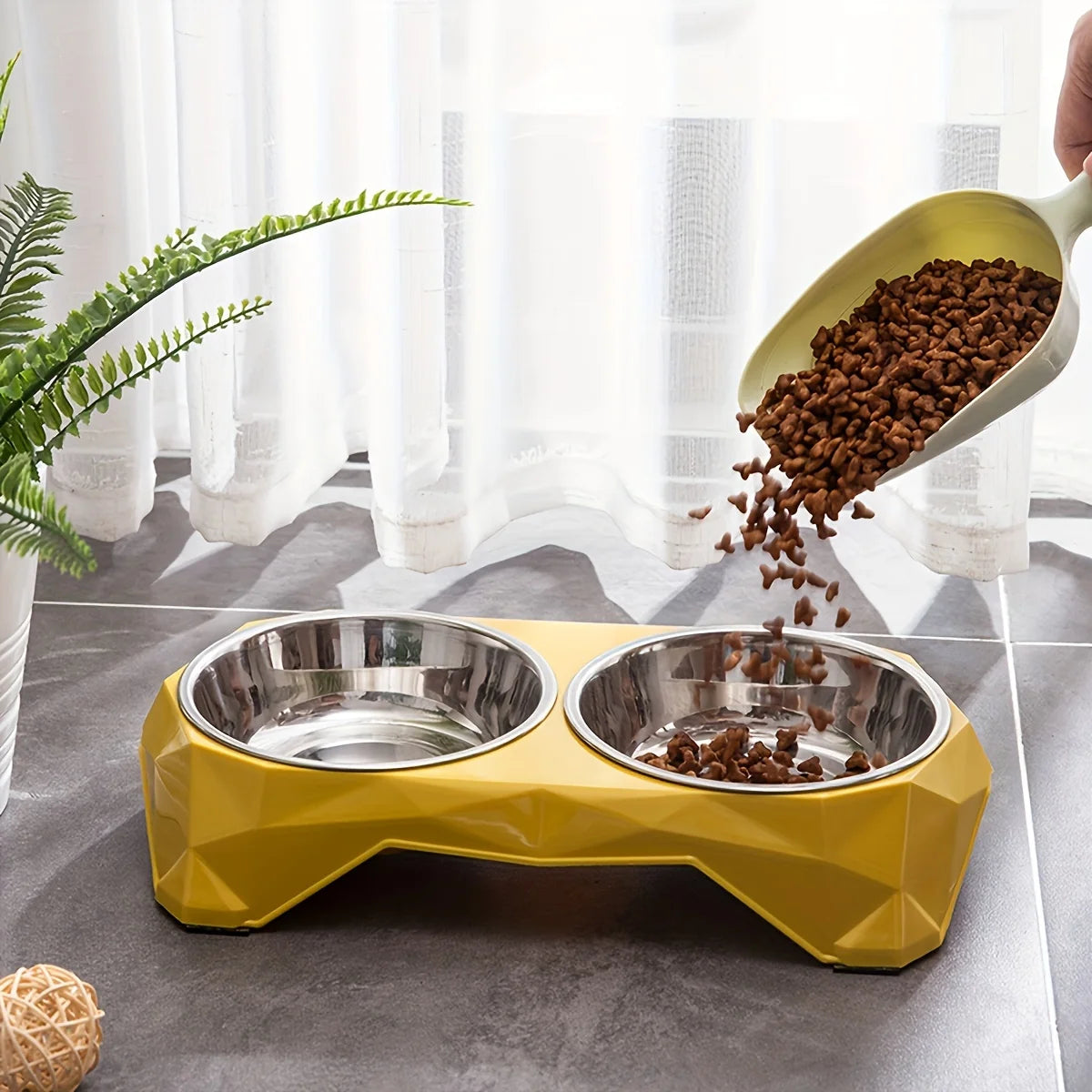 Zooflex DiamondDine – Non-Slip Double Pet Bowl
