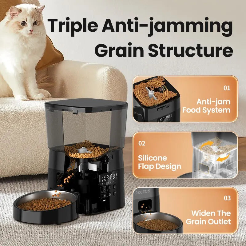 ZooFlex Automatic Cat Feeder – Programmable Dry Food Dispenser