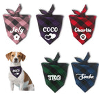 ZooFlex Custom Dog Bandana – Personalized Plaid Name Scarf for Dogs & Cats