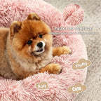 ZooFlex Washable Donut Dog & Cat Bed – Soft Warm Faux Fur Round Pet Bed