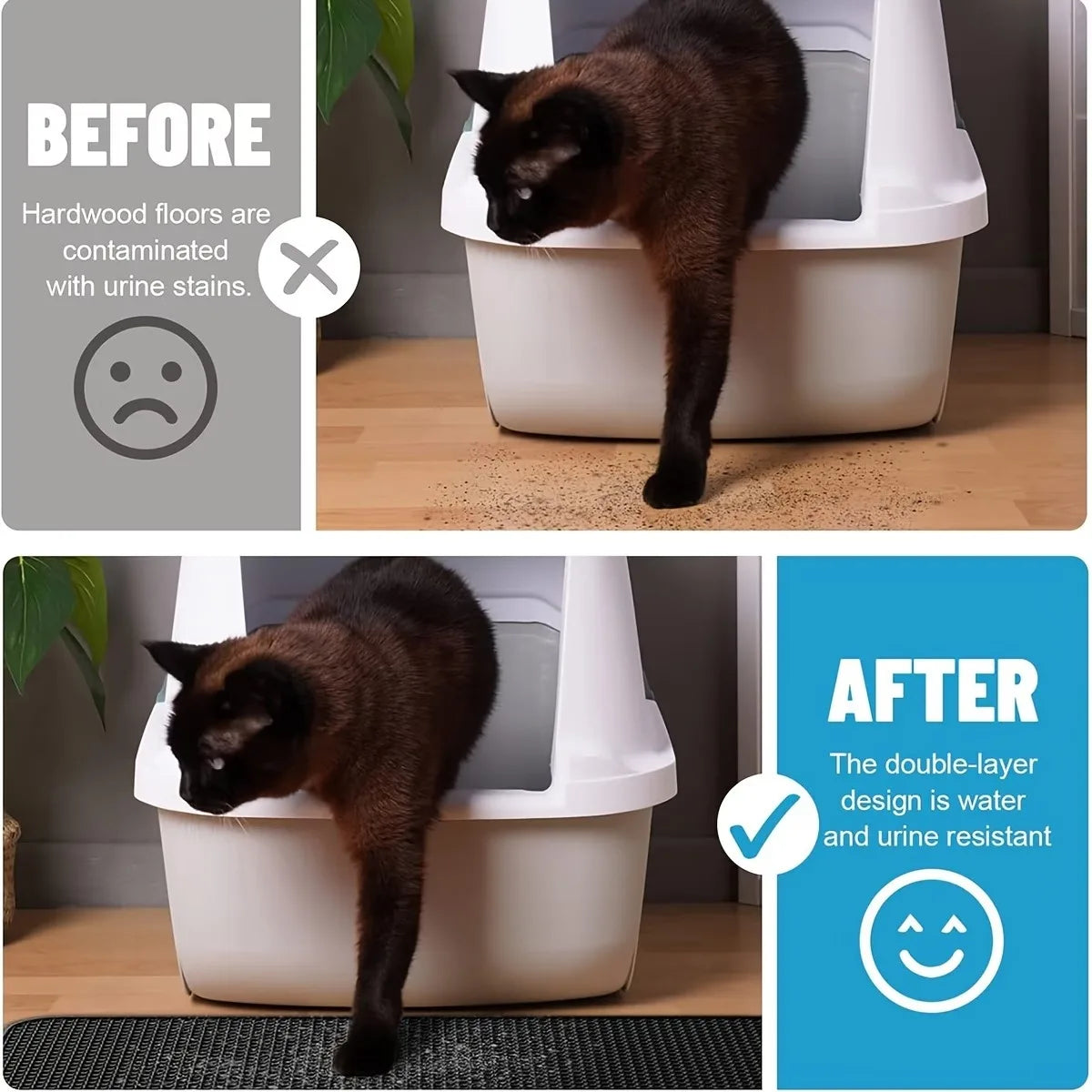 ZooFlex Double-Layer Cat Litter Mat – Waterproof & Non-Slip