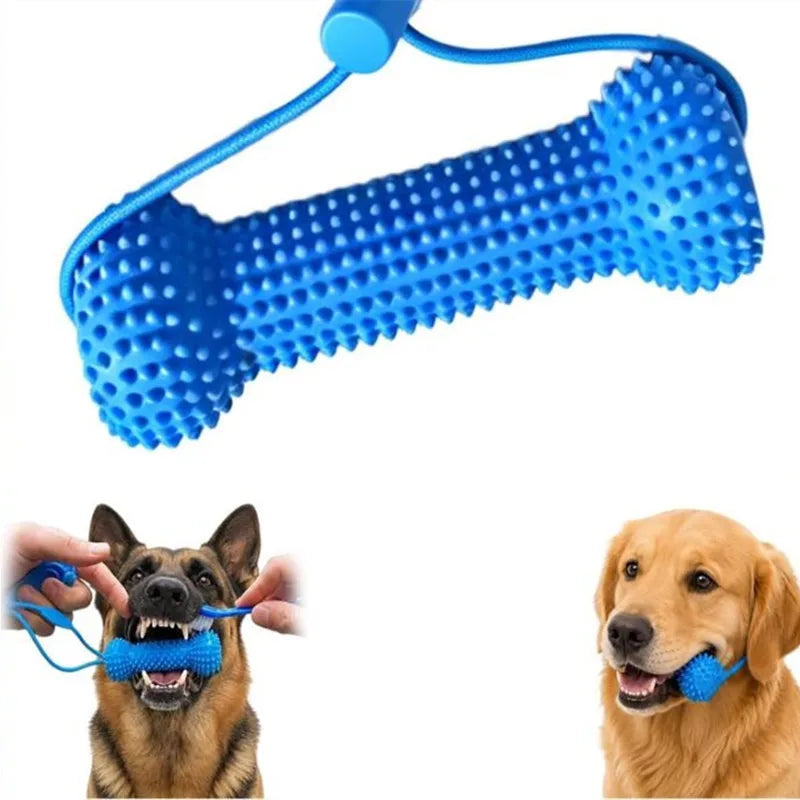 ZooFlex Rubber Dog Bone Chew Toy – Durable Rope Puppy Training Toy