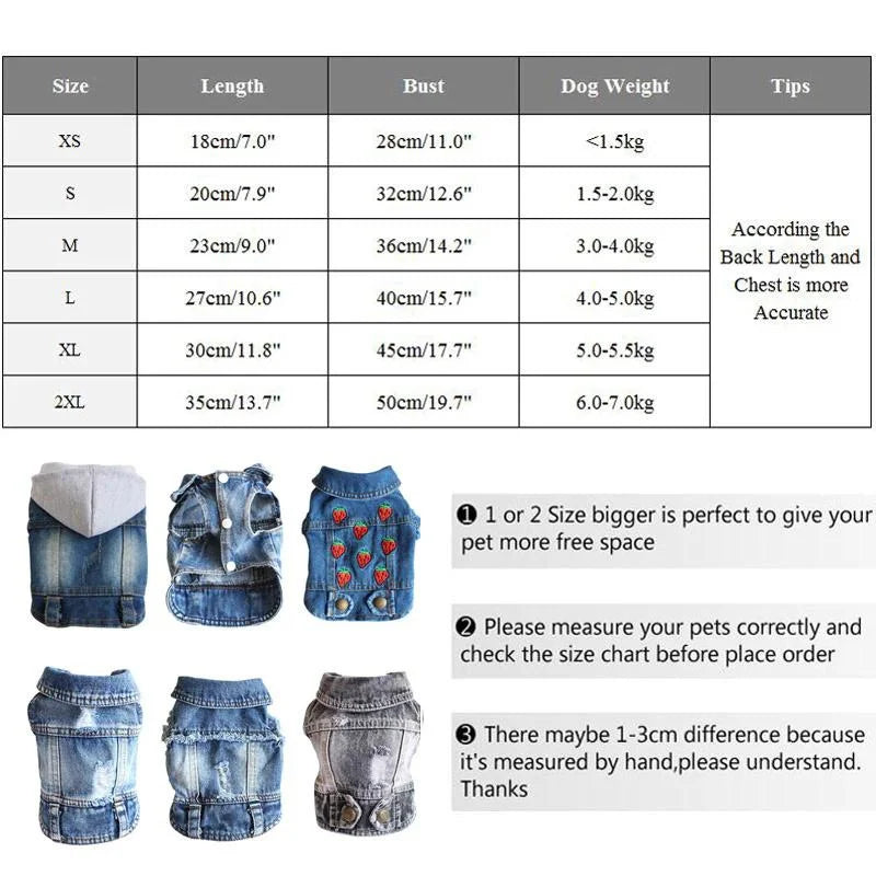 ZooFlex Denim Dog Jacket – Stylish Cowboy Jeans Vest for Dogs & Cats (XS–2XL)