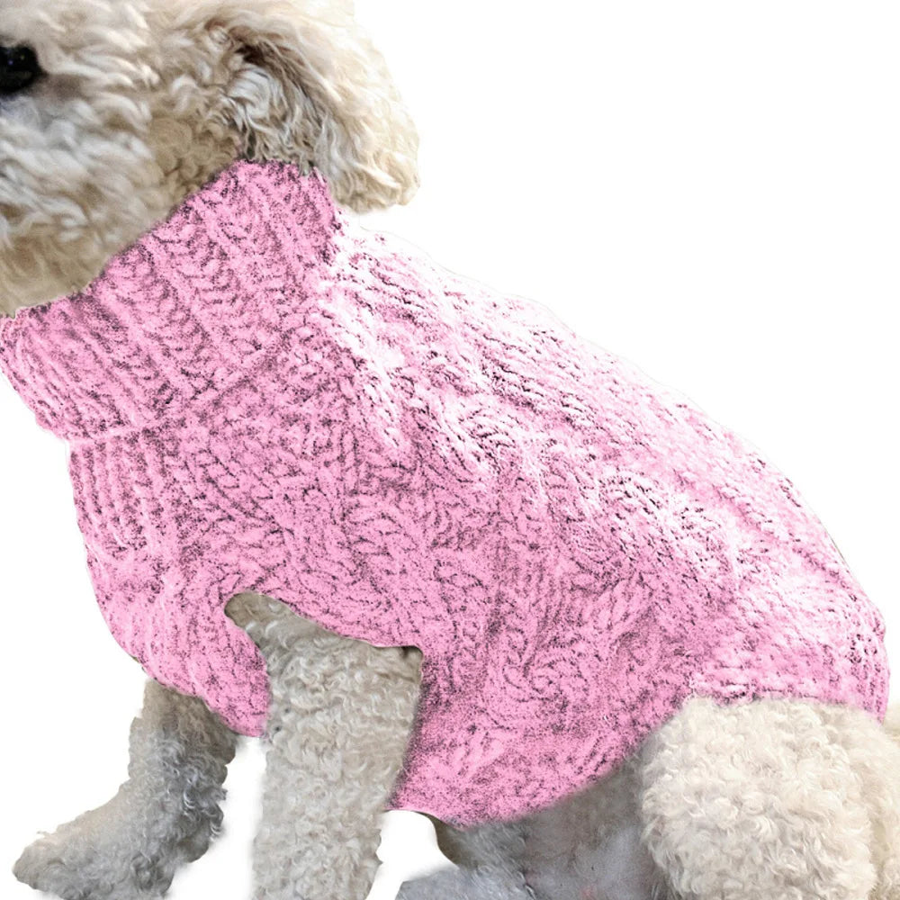 ZooFlex Warm Cable Knit Dog Sweater – Soft Autumn Winter Puppy Jumper