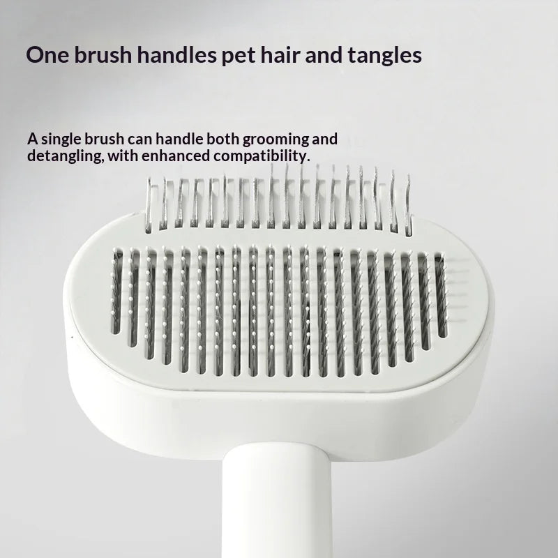 ZooFlex 2-in-1 Pet Grooming Brush – Self-Cleaning Deshedding & Detangling Tool for Dogs & Cats