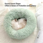 ZooFlex Washable Donut Dog & Cat Bed – Soft Warm Faux Fur Round Pet Bed