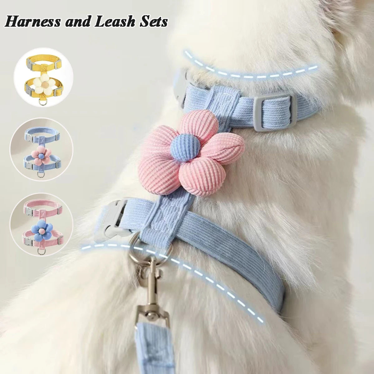 ZooFlex Adjustable Cat & Dog Harness – Breathable Leash Set