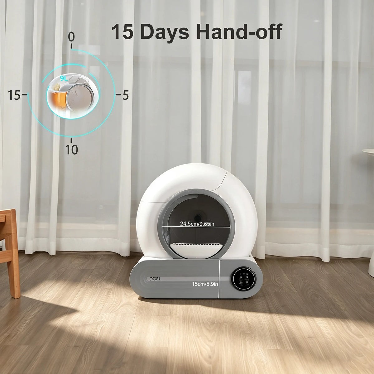 ZooFlex 65L Smart Cat Litter Box – WiFi Self-Cleaning