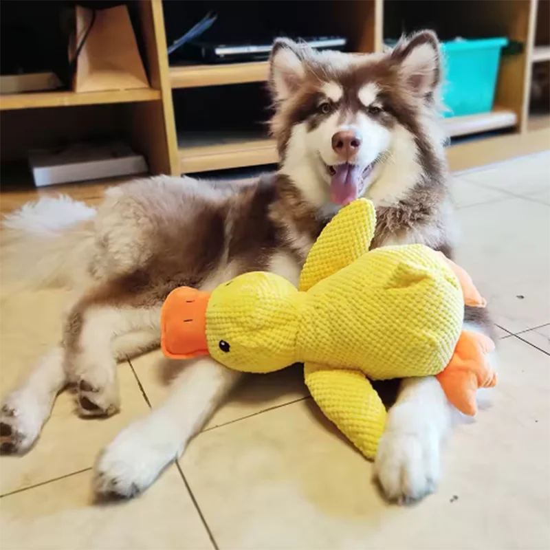 ZooFlex Yellow Duck Plush Dog Toy – Soft Cuddle & Interactive Play