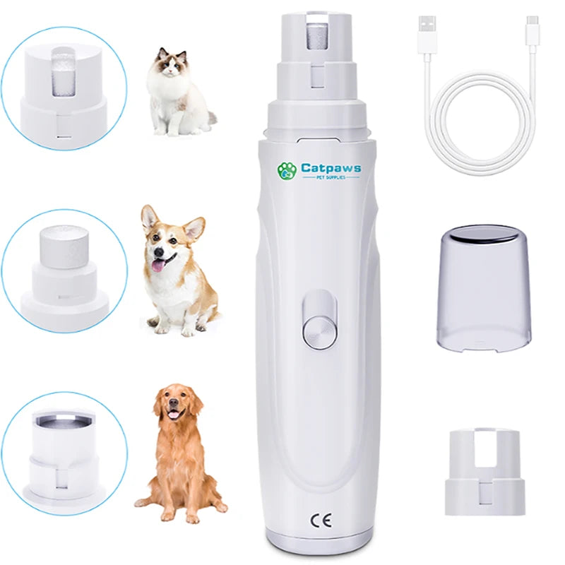 ZooFlex USB Rechargeable Dog Nail Grinder – Quiet Electric Nail Trimmer for Dogs & Cats