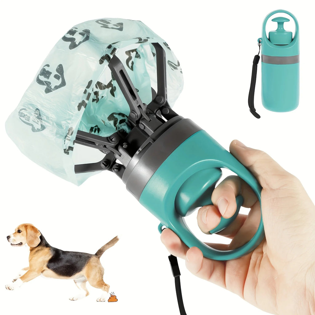 ZooFlex Portable Dog Poop Scooper – Claw Grabber with Waste Bag Dispenser
