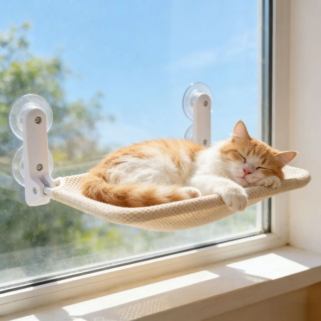 ZooFlex Foldable Cat Window Hammock – Suction Cup Window Perch