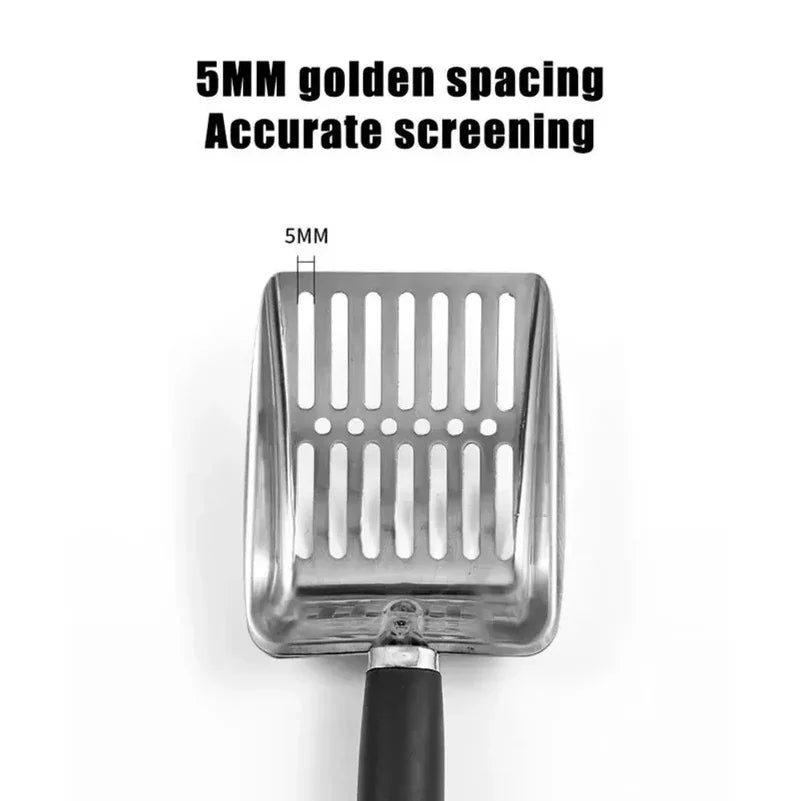 ZooFlex Metal Cat Litter Scoop – Long Handle Cleaning Shovel