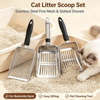 ZooFlex Fine Mesh Cat Litter Scoop – Stainless Steel Sifter