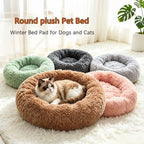 ZooFlex Washable Donut Dog & Cat Bed – Soft Warm Faux Fur Round Pet Bed