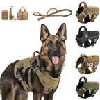 ZooFlex Military Tactical Dog Harness with MOLLE Pouch, Collar & Leash