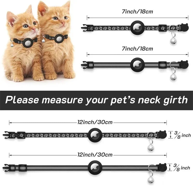 ZooFlex AirTag Cat Collar – Reflective Breakaway Collar with Bell