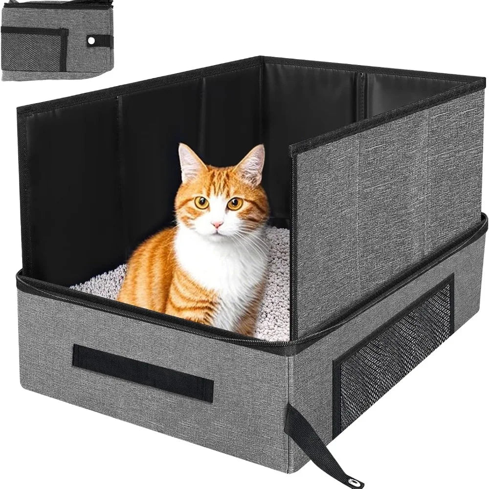 ZooFlex Portable Cat Litter Box – Foldable Travel Litter Tray
