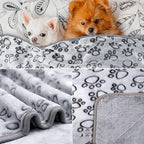 ZooFlex Soft Fluffy Pet Blanket – Warm Cartoon Print Dog & Cat Bed Mat
