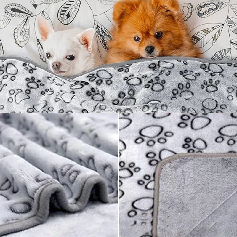 ZooFlex Soft Fluffy Pet Blanket – Warm Cartoon Print Dog & Cat Bed Mat
