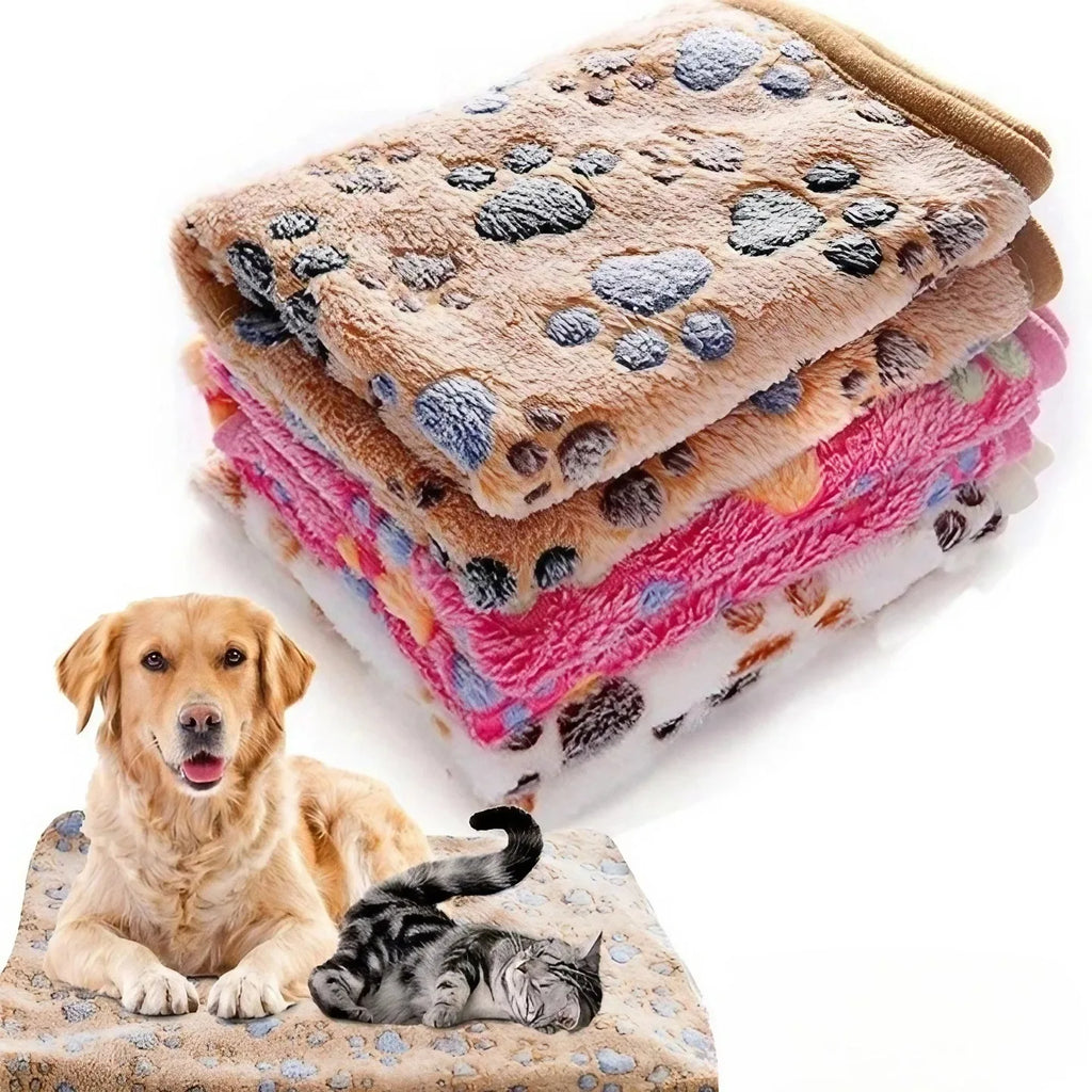 ZooFlex Soft Fluffy Pet Blanket – Warm Cartoon Cat & Dog Mat