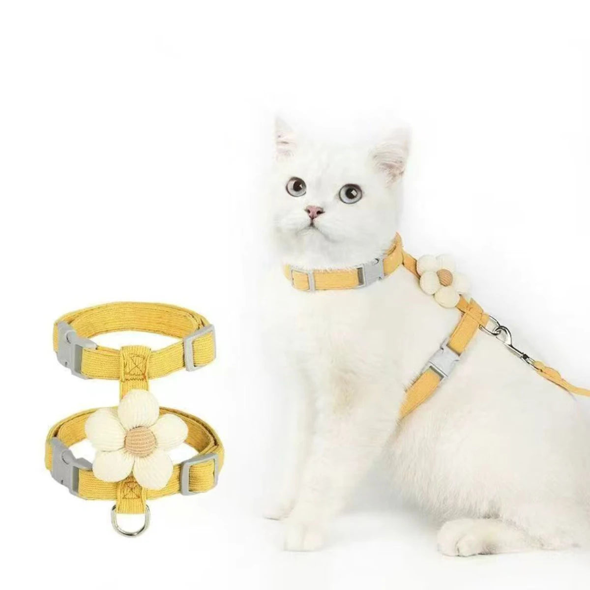 ZooFlex Adjustable Cat & Dog Harness – Breathable Leash Set