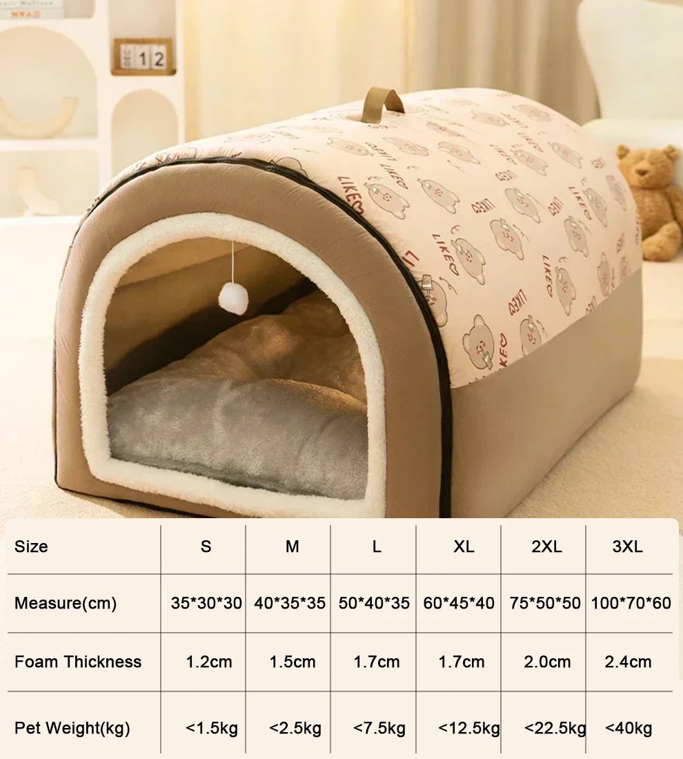 ZooFlex Warm Winter Dog & Cat Bed – Soft Cozy Pet Nest with Removable Cushion