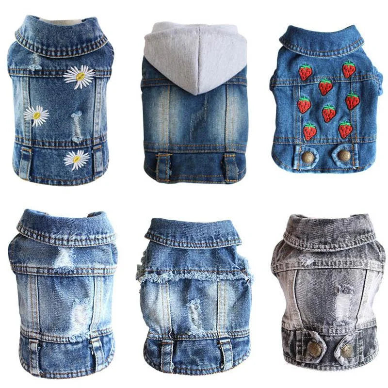 ZooFlex Denim Dog Jacket – Stylish Cowboy Jeans Vest for Dogs & Cats (XS–2XL)
