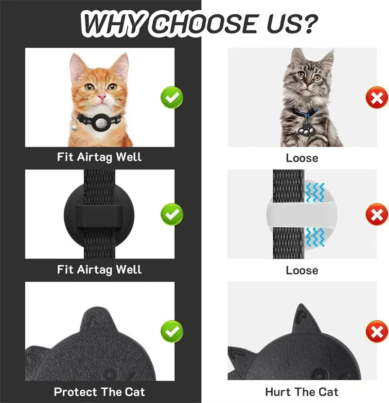 ZooFlex AirTag Cat Collar – Reflective Breakaway Collar with Bell