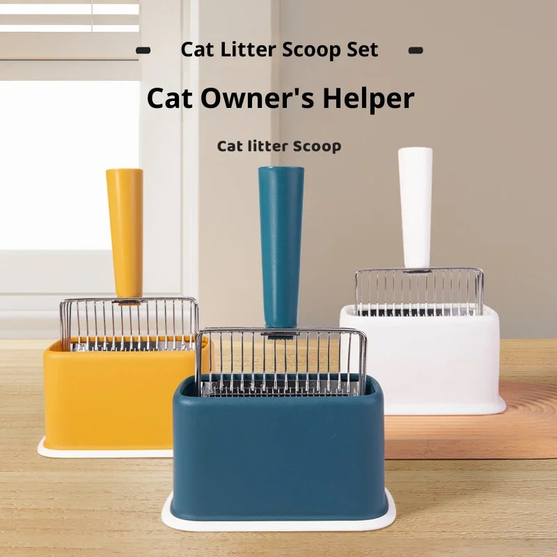 ZooFlex Cat Litter Scoop with Stand – Long Handle Sifter