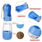 ZooFlex 2-in-1 Dog Water Bottle with Food Container – Portable Pet Travel Dispenser