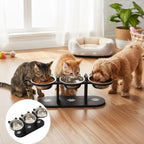 Zooflex LuxeDine – 15° Elevated Wooden Cat Bowl