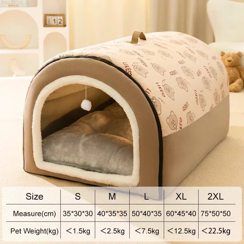 ZooFlex Warm Winter Dog & Cat Bed – Soft Cozy Pet Nest with Removable Cushion
