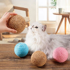 ZooFlex 10cm Sisal Cat Scratching Ball – Interactive Rattle Toy for Kittens