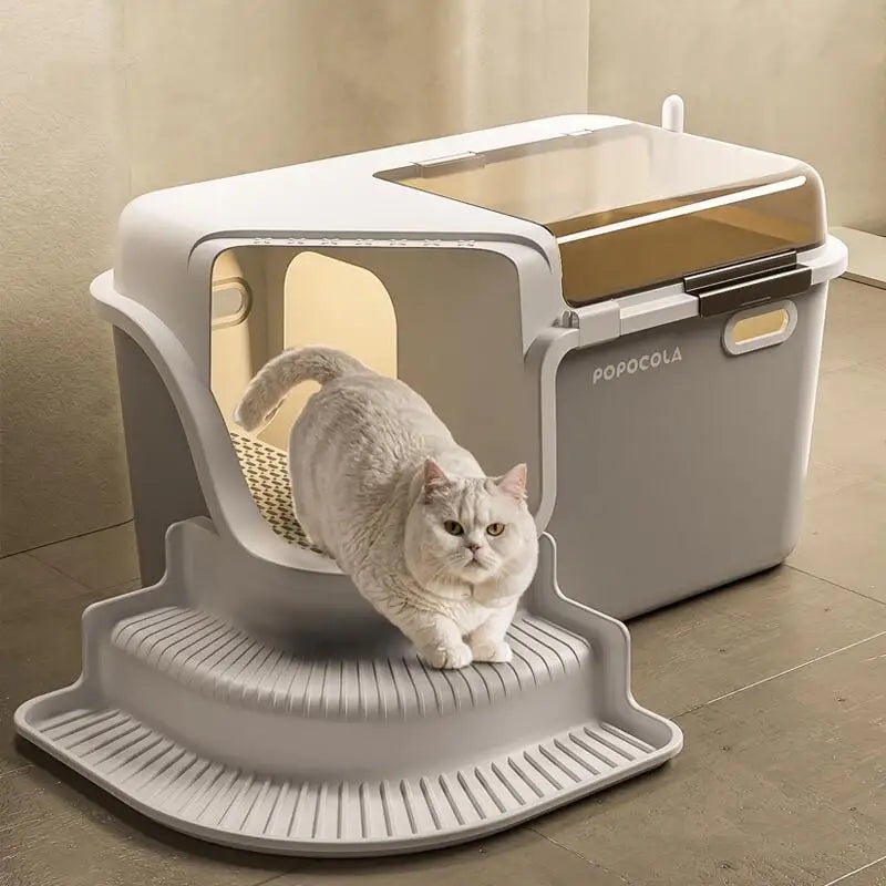 ZooFlex Large Cat Litter Box – Enclosed Anti-Splash Cat Toilet