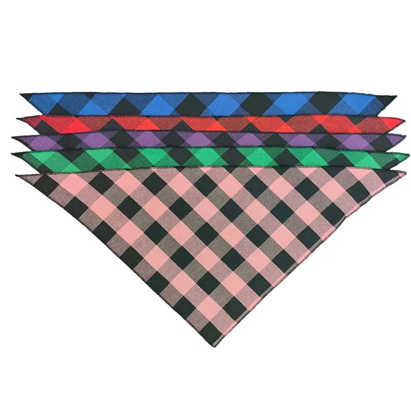 ZooFlex Custom Dog Bandana – Personalized Plaid Name Scarf for Dogs & Cats