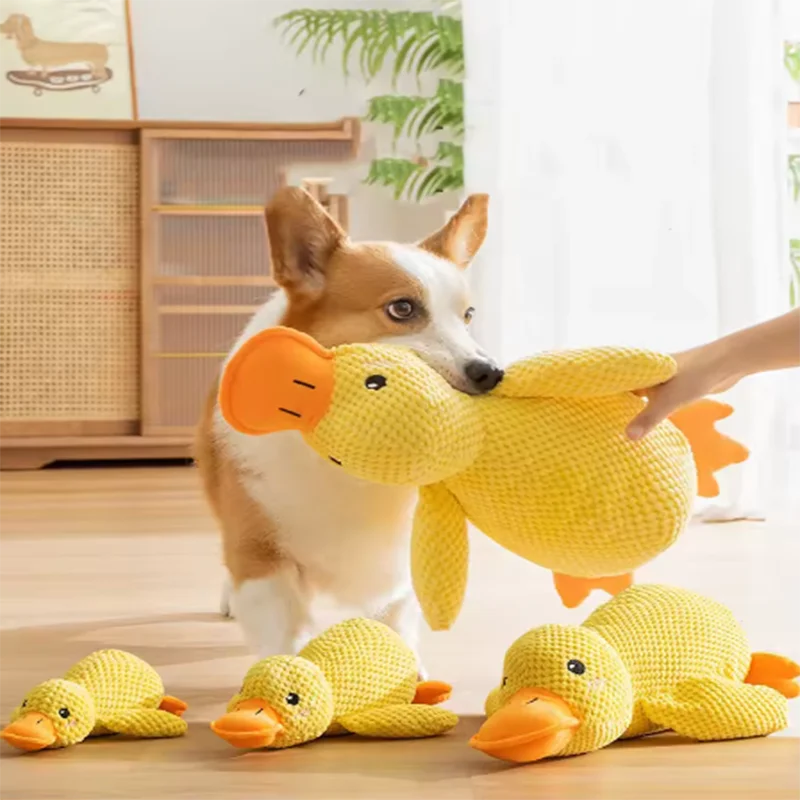 ZooFlex Yellow Duck Plush Dog Toy – Soft Cuddle & Interactive Play