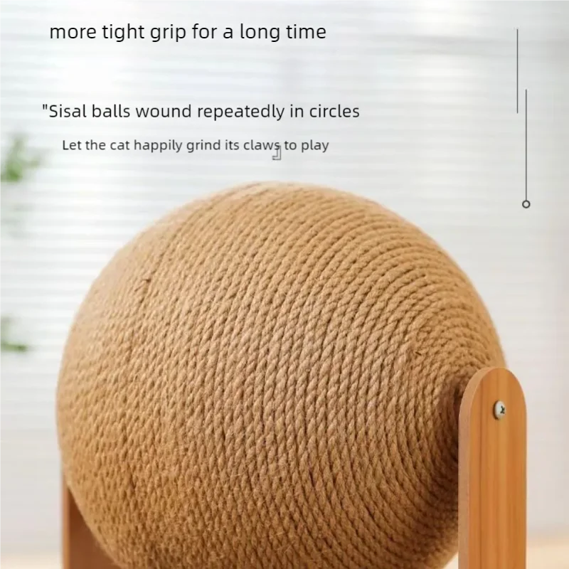 ZooFlex 2-in-1 Wooden Cat Scratching Ball – Sisal Scratcher Toy